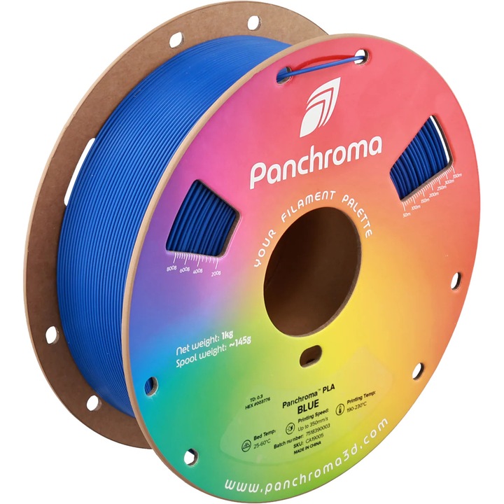 PLA filament Polymaker Panchroma™ Basic PLA, 1.75 mm, 1.0 kg, Kék
