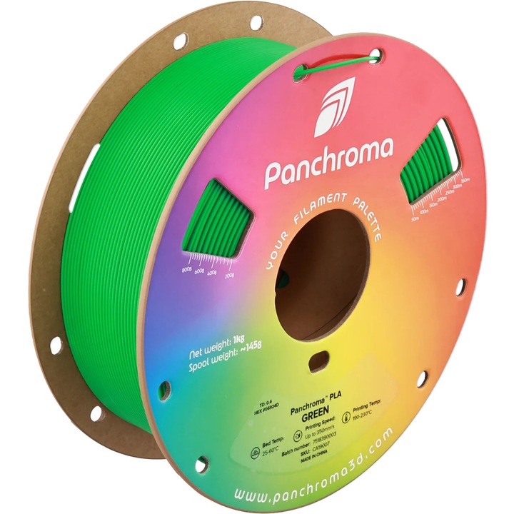 PLA filament Polymaker Panchroma™ Basic PLA, 1.75 mm, 1.0 kg, Zöld