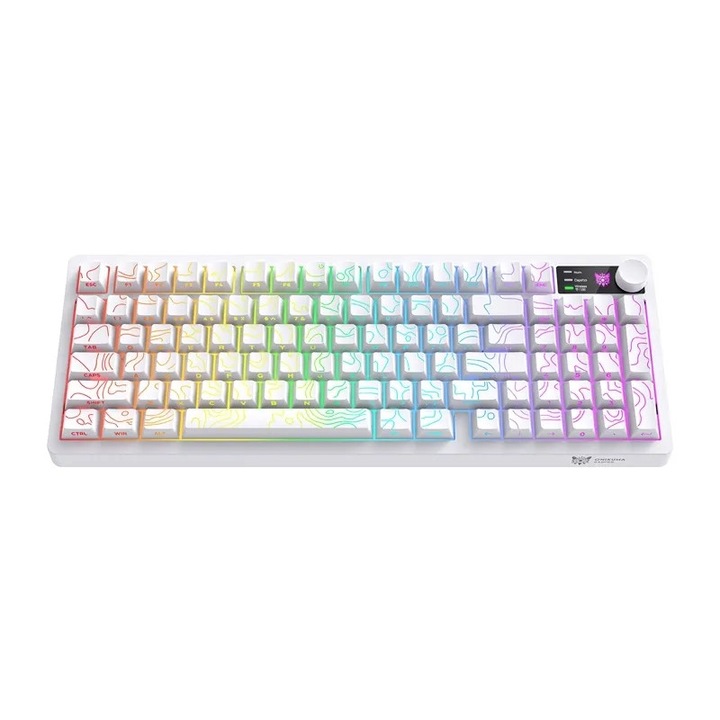 Onikuma MT902 játékkonzol billentyűzet, RGB háttérvilágítás, csendes memrán, fehér, 380x141x40mm