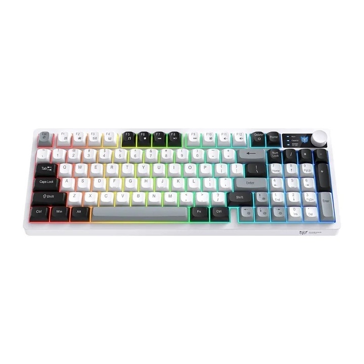 Onikuma MT902 játékkonzol billentyűzet, RGB háttérvilágítás, 3 kapcsolódási mód, többszínű, 380x141x40mm