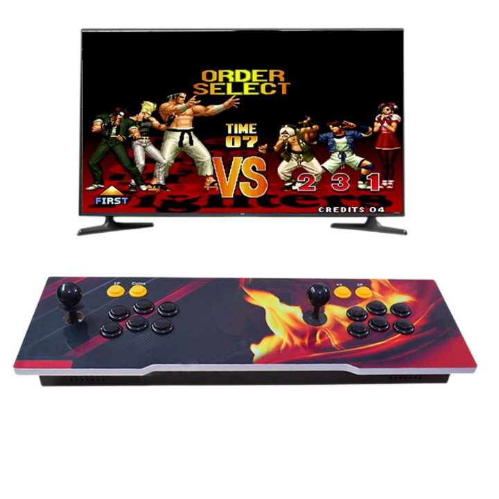 Consola de jocuri arcade cu joystick dual 32000 in 1 pentru TV, CHIGOODS, Consola de jocuri retro, conectare TV prin HDMI, Difuzor incorporat, volum reglabil