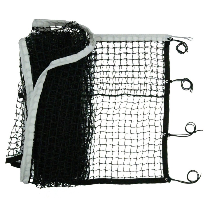 RomiSport tenisz háló 12,7x1,05m polietilén fekete-fehér 40cm-es szoknyával