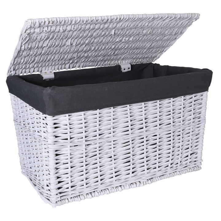 Gockowiak tárolókosár 76x46x46cm 160L fehér-szürke