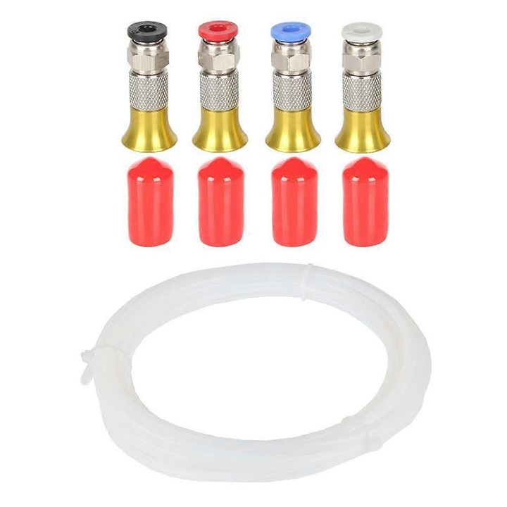 Pneumatikus tartozékkészlet 3D nyomtató filament szárítóhoz, PTFE cső 2.5x4mm, 4 darab, sárgaréz-műanyag