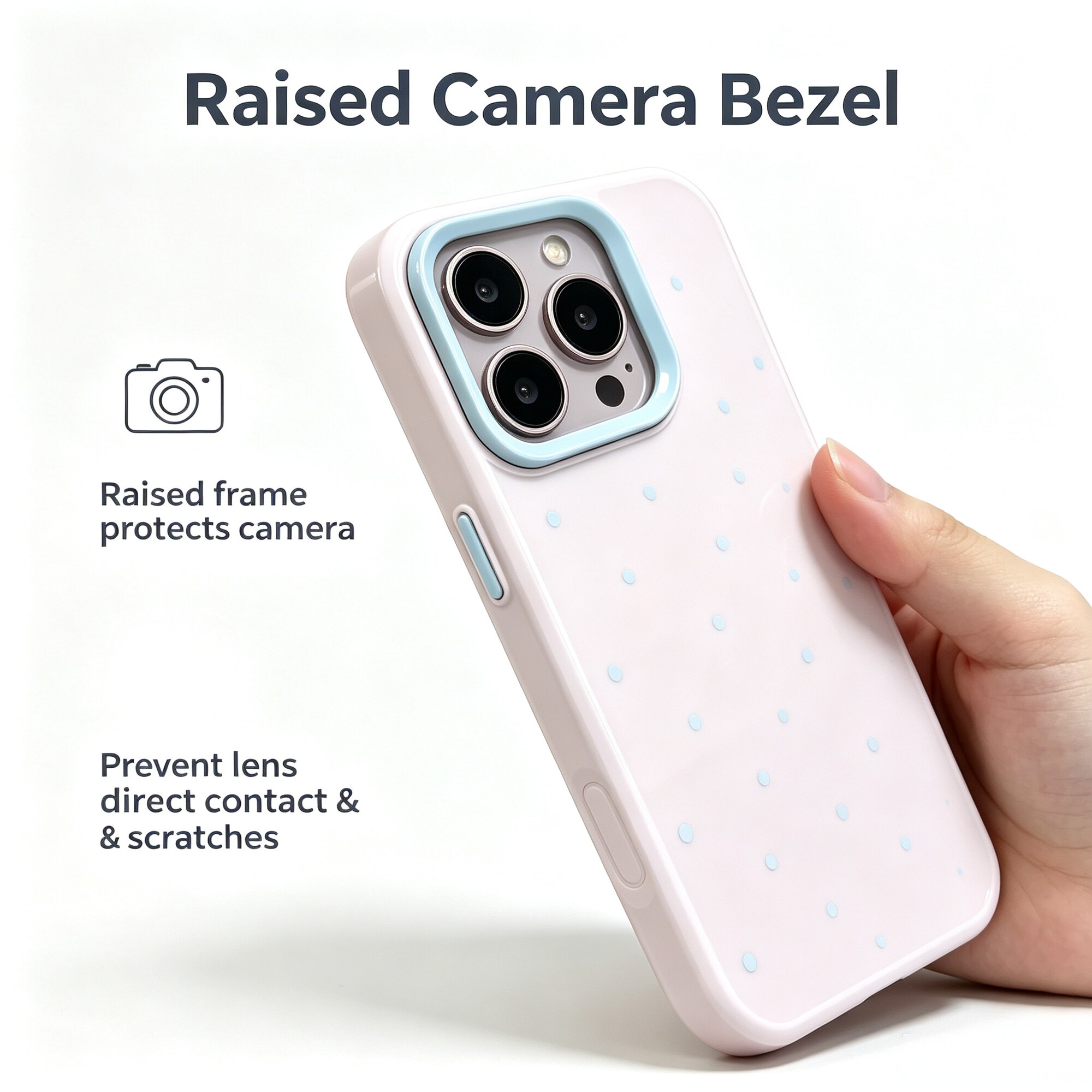 Husa Retro cu Buline pentru iPhone 17 Pro | Husa Draguta Moale din TPU cu Design Color-Blocking, Protectie Antisoc Elastica, Accesoriu Estetic pentru Telefon pentru Fete