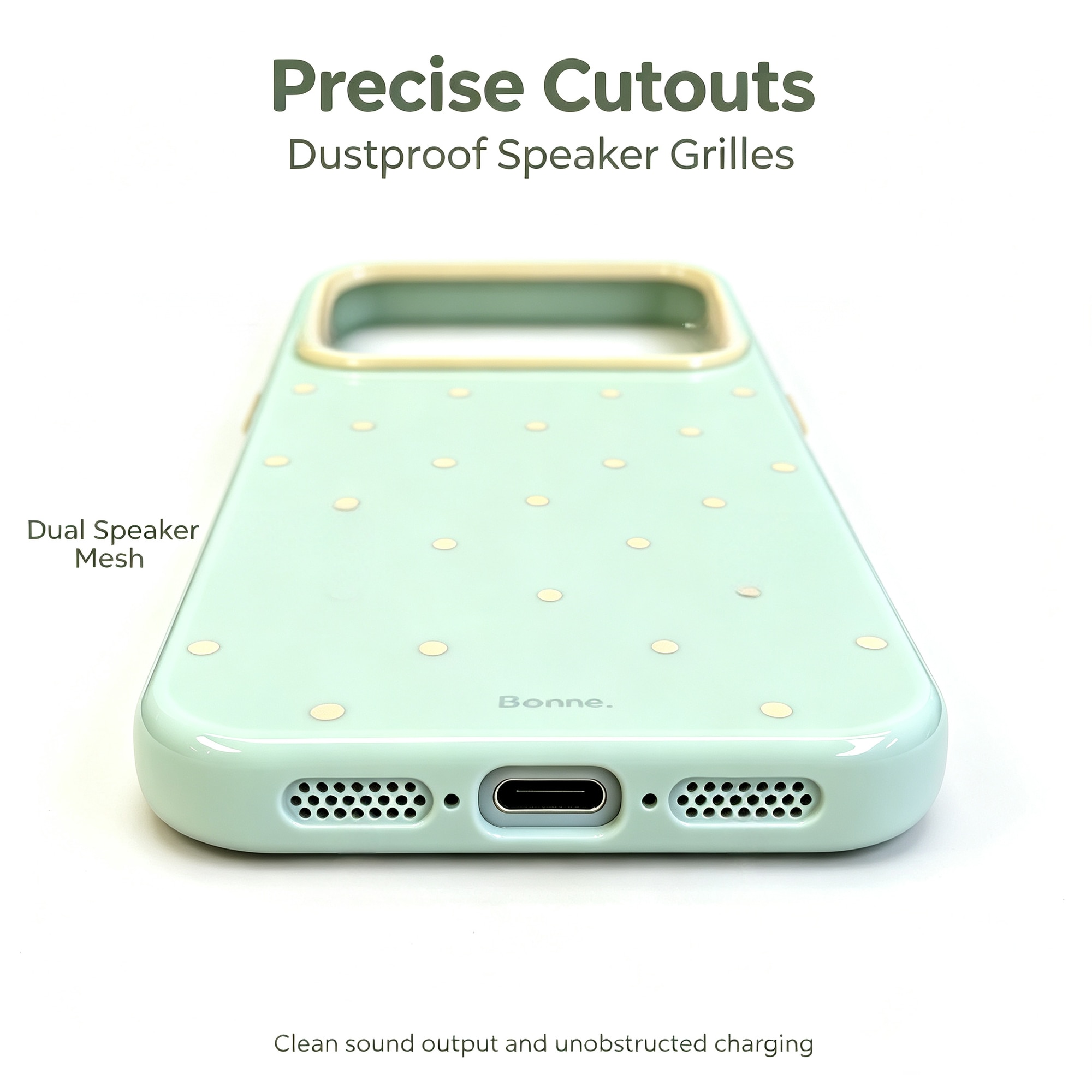 Husa Retro cu Buline pentru iPhone 17 Pro | Husa Draguta Moale din TPU cu Design Color-Blocking, Protectie Antisoc Elastica, Accesoriu Estetic pentru Telefon pentru Fete
