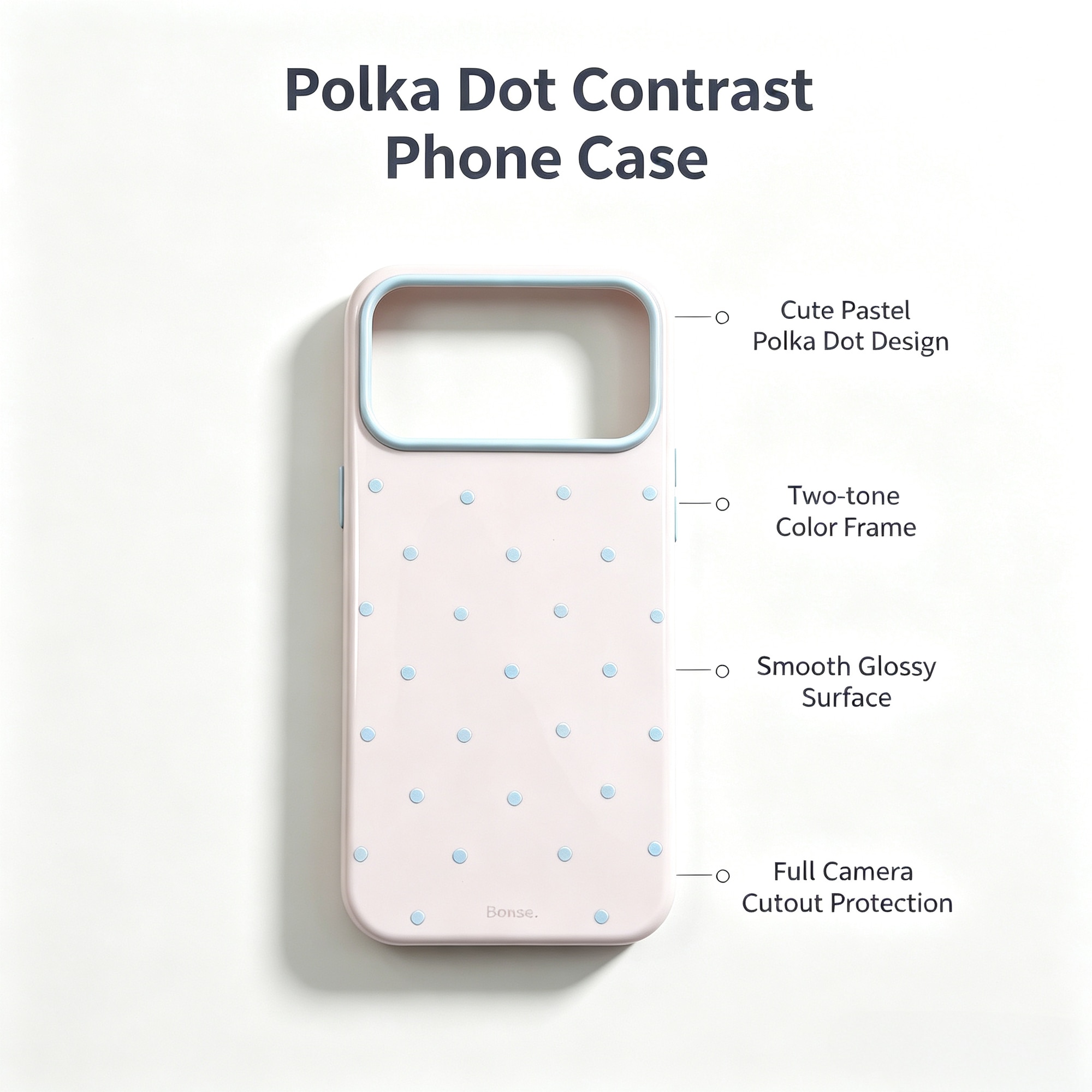 Husa Retro cu Buline pentru iPhone 17 Pro | Husa Draguta Moale din TPU cu Design Color-Blocking, Protectie Antisoc Elastica, Accesoriu Estetic pentru Telefon pentru Fete