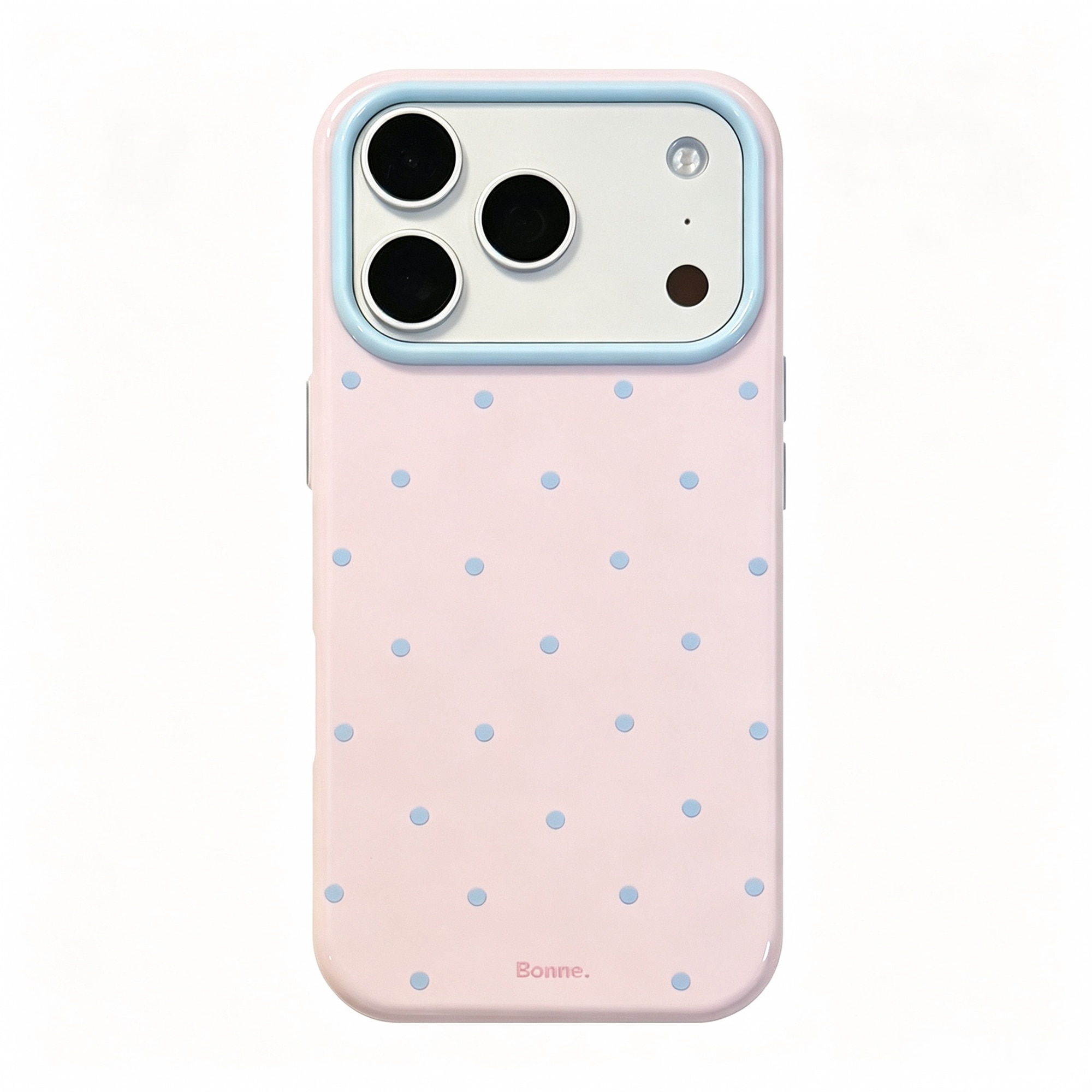 Husa telefon TPU, model buline retro si color-block, protectie soc, pentru iPhone 17 Pro Max, roz/albastru