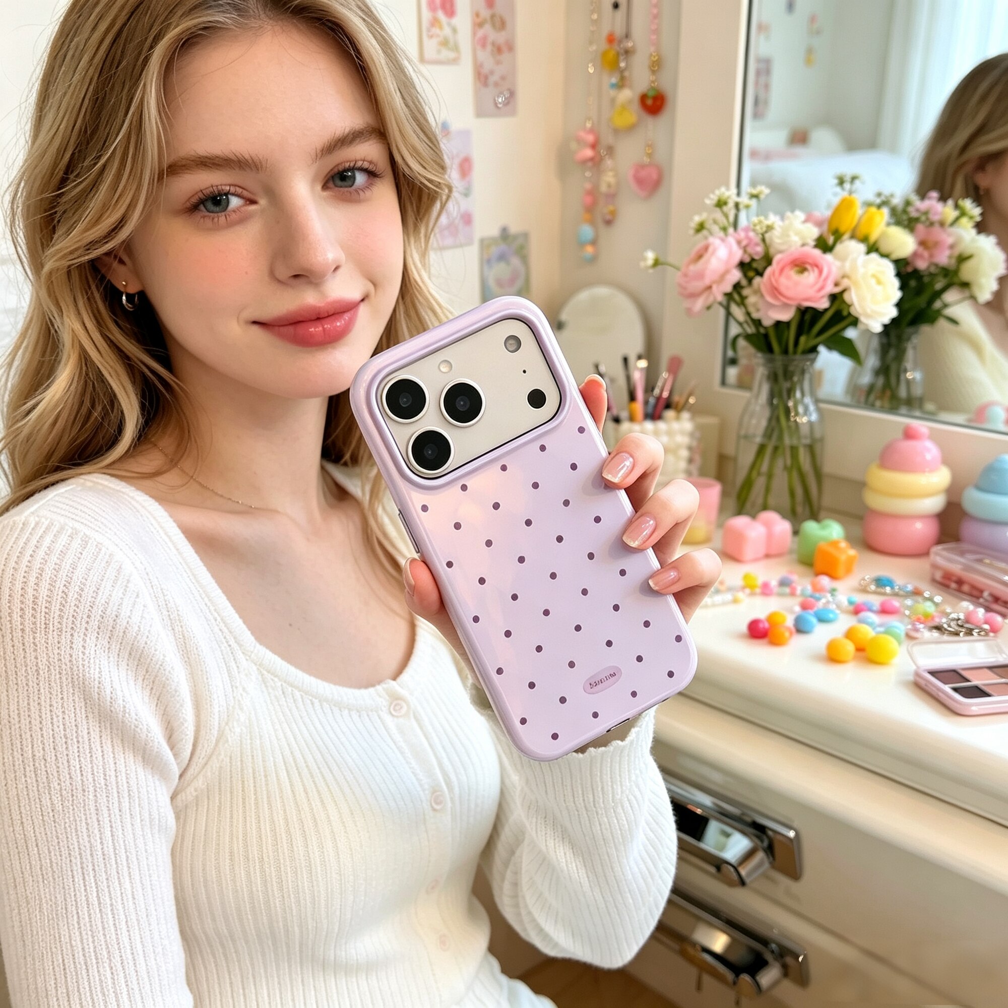 Husa telefon TPU, model buline retro si color-block, protectie soc, pentru iPhone 17 Pro