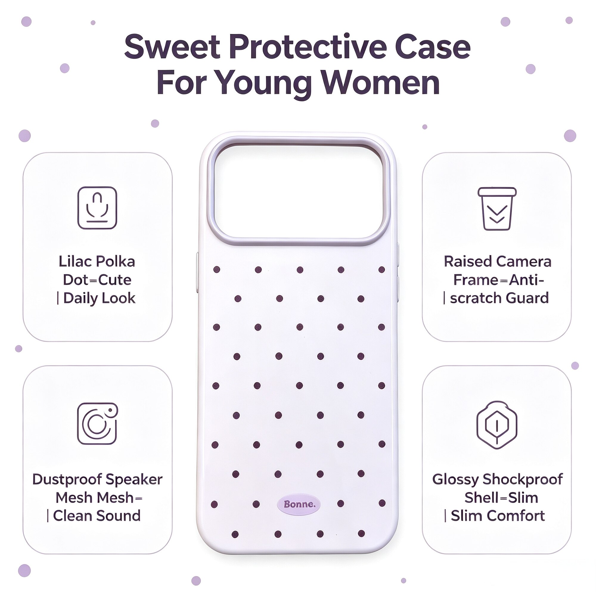 Husa telefon TPU, model buline retro si color-block, protectie soc, pentru iPhone 17 Pro