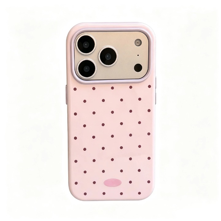 Husa telefon TPU, model buline retro si color-block, protectie soc, pentru iPhone 17 Pro