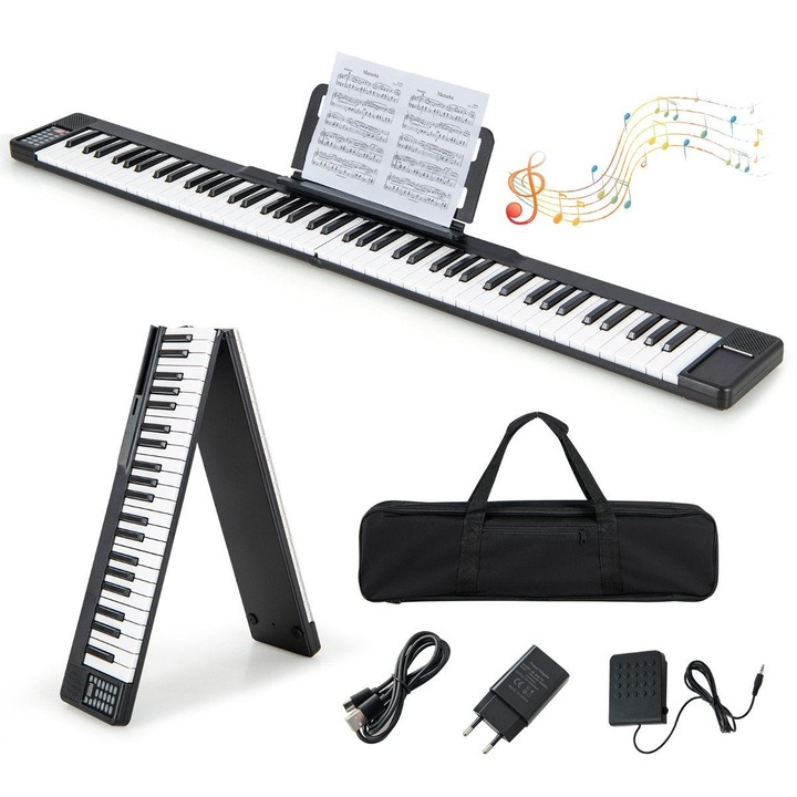 Pian digital pliabil 88 clape tastatura electronica portabila profesionala