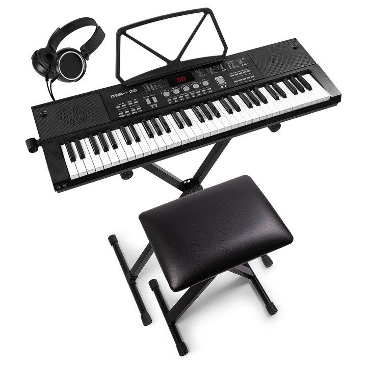 Set claviatura electronica cu acumulator, 61 de clape, Max KB15SET