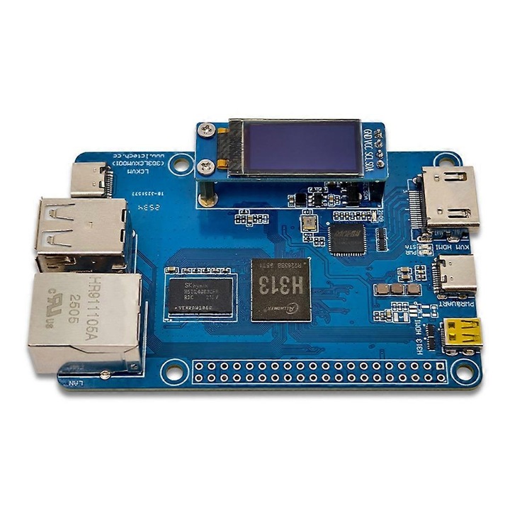 Placa de dezvoltare ARM Allwinner H313, 1GB DDR3, albastru, 10x7cm