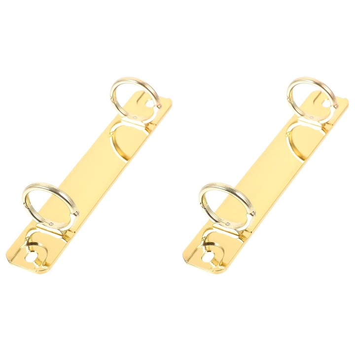 Mecanism inele metalice, 2 buc, auriu, 12.5x3x2.5cm