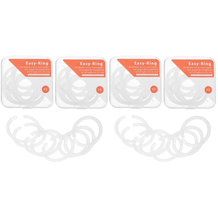 Inele din plastic alb 4x3.5x0.4cm set 8 buc
