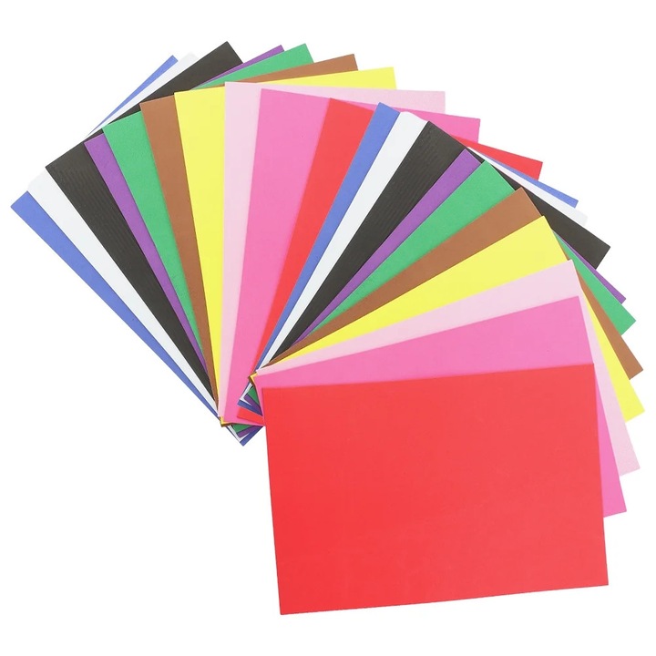 Foi din spuma ZYBLSSBB LSM2xh2959-BCS0109590, foi craft flexibile, 30 x 21,5 cm, grosime 0,2 cm, multicolor, 50 buc