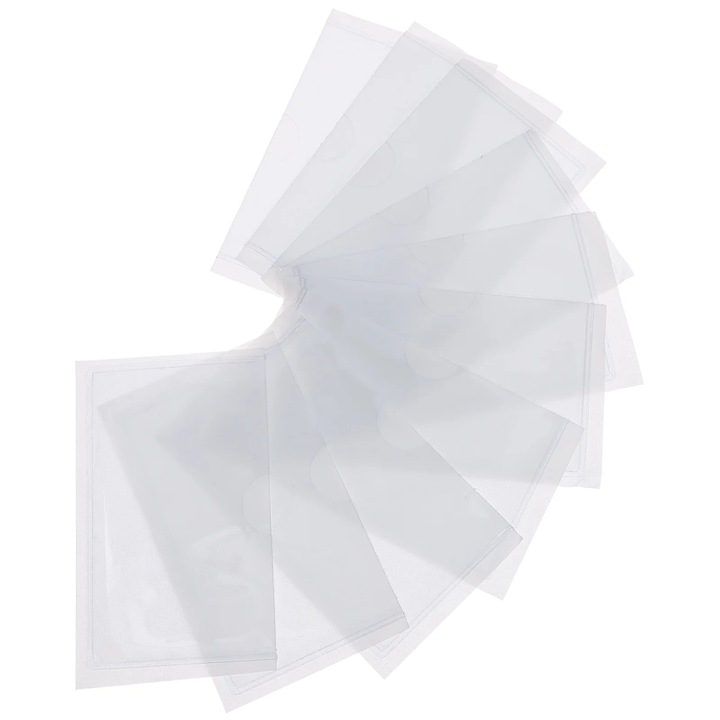 Suport carduri autoadeziv, 10 buc, transparent, 10x6x0.2cm