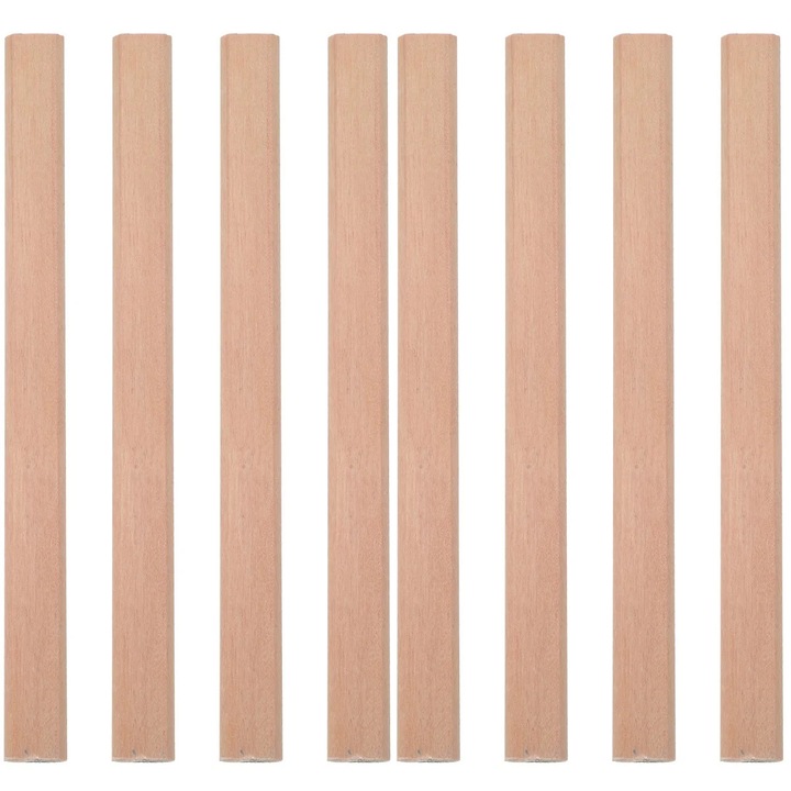 Set 8 Creioane tamplar, lemn, 17.8x1.5x0.7cm