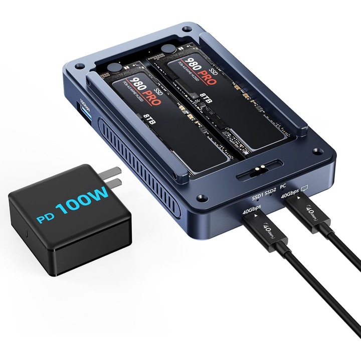 Carcasa Acasis M2 NVMe SSD 40Gbps USB C Aluminiu PCIe 2280