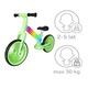 Bicicleta de echilibru cu LED, 2-5 Ani, pana la 30 Kg, Verde Neon