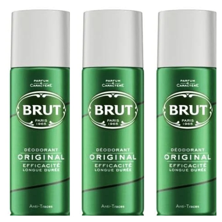 Set 3X Deodorant antiperspirant spray Brut Original, 200 ml