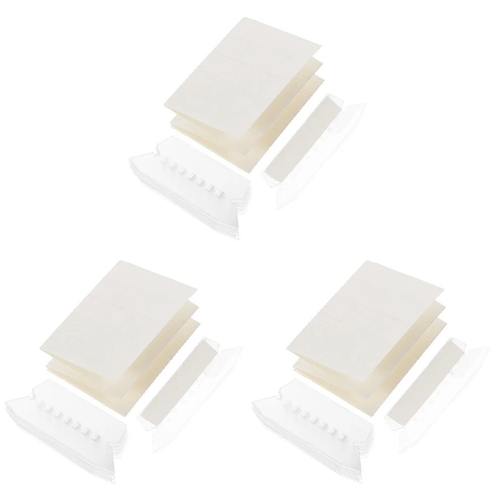 Etichete autoadezive pentru dosare, set 3, PP, alb, 7x5cm