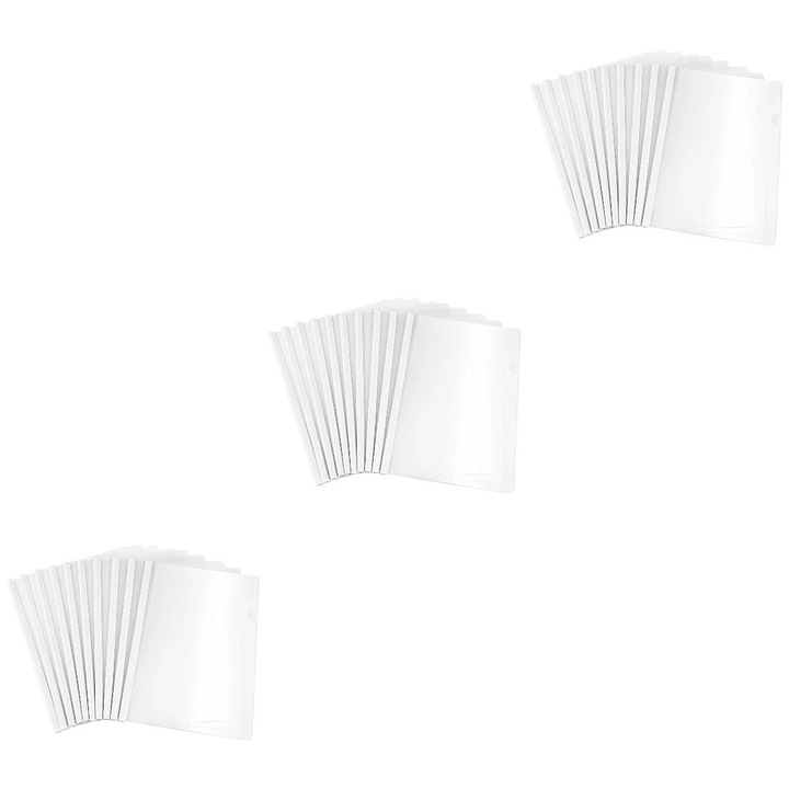Set 3 pachete file dosare, 22x31cm, transparent