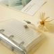 Biblioraft mini transparent PVC 18.5x10.5cm cu buzunare si pagini cu grila