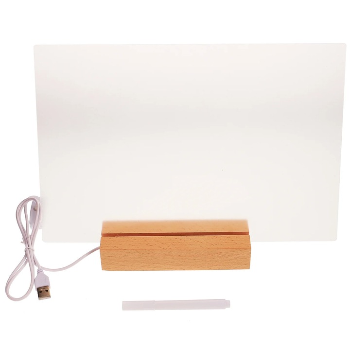 Tabla de scris acril transparenta 30x20x0.2cm, reutilizabila, usoara, pentru birou si acasa
