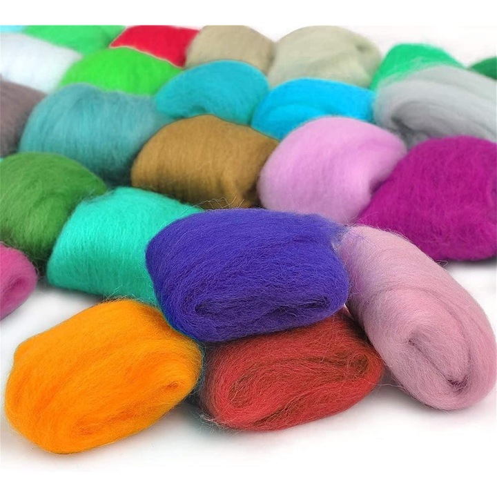 Set artizanat lana 40 culori multicolor 15x10x3cm