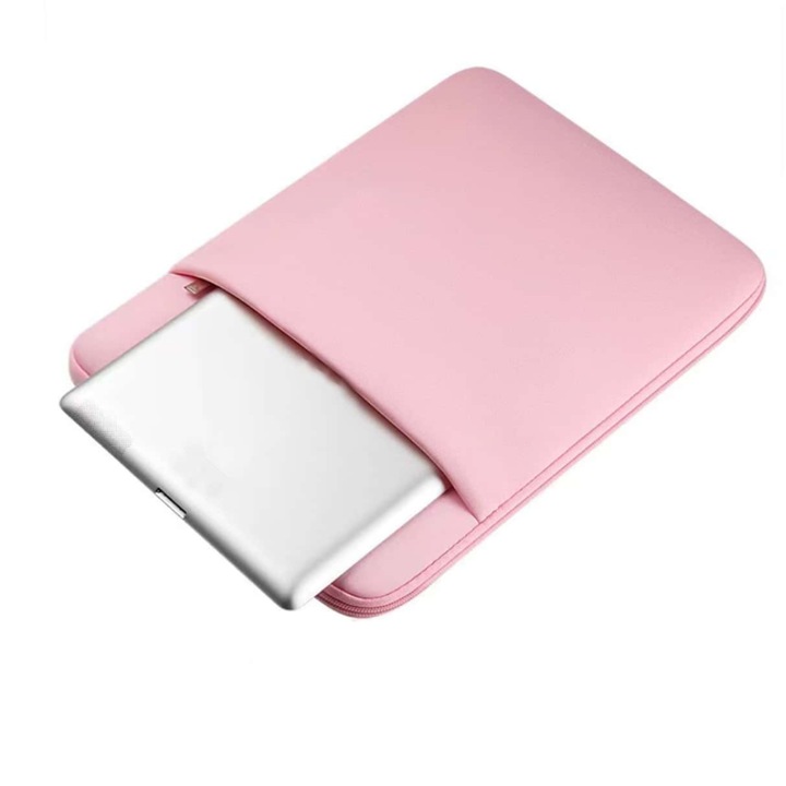 Slim, Minimalista Laptop/Tablet Tok – Védelem és Hétköznapi Elegancia Univerzális Kompatibilitás 12 hüvelykig, Baby Pink