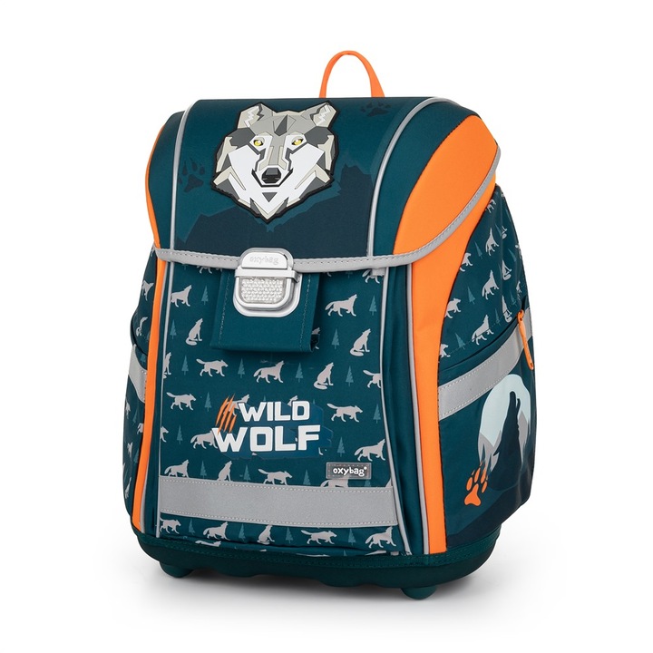 OXY Iskolatáska PREMIUM LIGHT wolf, ergonómikus, strapabíró, 20x24x10cm