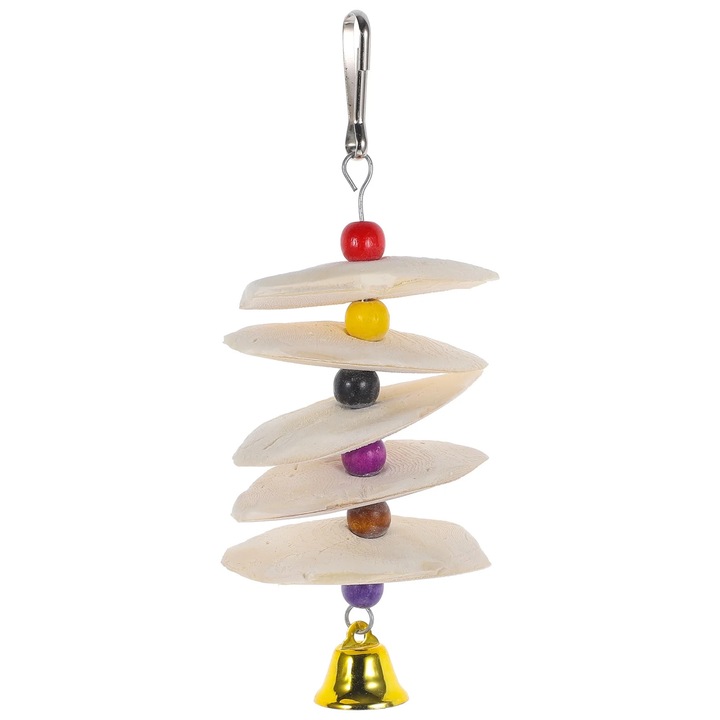 Jucarie pentru rozatoare si pasari, os de sepie, 17x7x4.5cm, multicolor