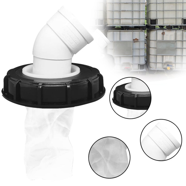 IBC tartály szűrő 163 MM-es fedéllel, 45°-os hordófedéllel, mosható nylon szűrővel az IBC tartályhoz, DN75 esővízgyűjtő tartályra szerelhető, vegyiparban, gyógyszeriparban használható