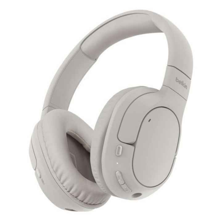 Belkin soundform bluetooth fejhallgató sztereo, v5.4, mikrofon, aktív zajszűrő, összehajtható, 3.5mm jack aljzat, homok
