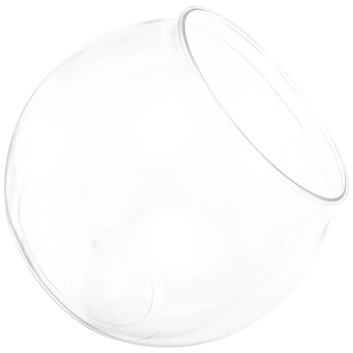 Acvariu rotund transparent din plastic 20.5x20.5x18cm pentru birou