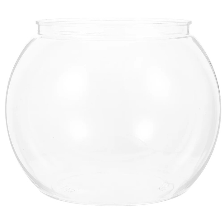Acvariu mic transparent din PET 22x22x18cm pentru pesti si plante