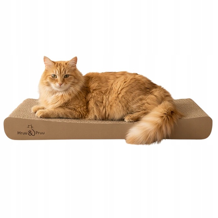 Драскалка за котки Mruu&Pruu Sigma картон капучино 58x6.5x24см
