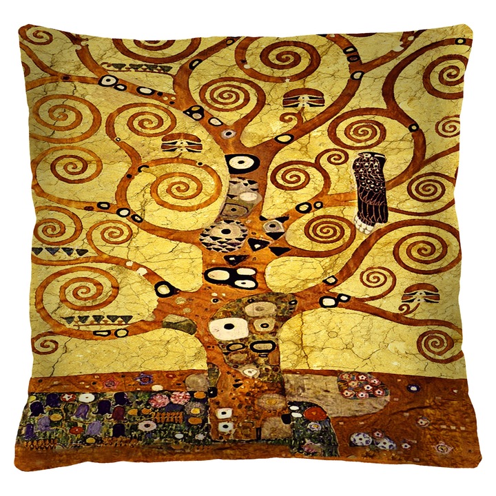 Bertoni Klimt ArtDeco díszpárna, bársony, 40x40cm