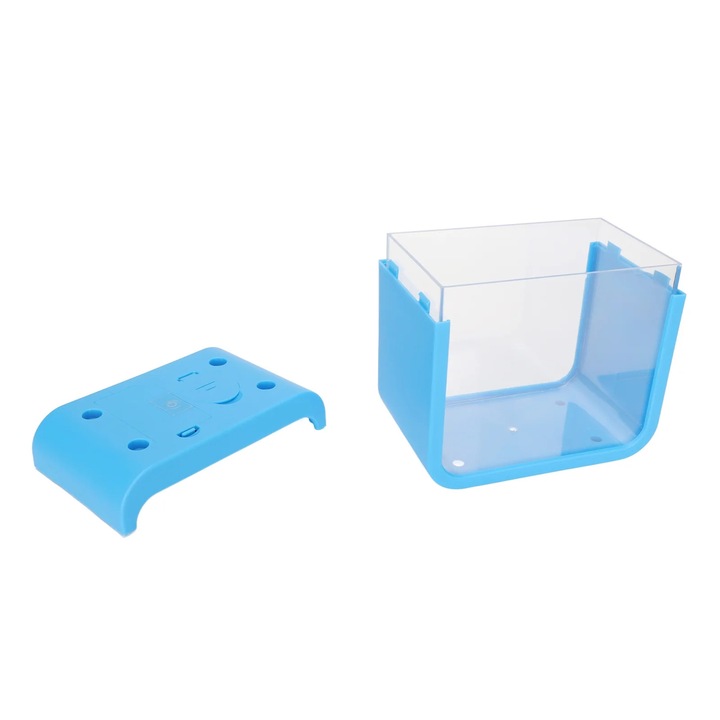 Acvariu mini plastic cu LED multicolor 13.5x8x12.5cm pentru pesti si plante acvatice