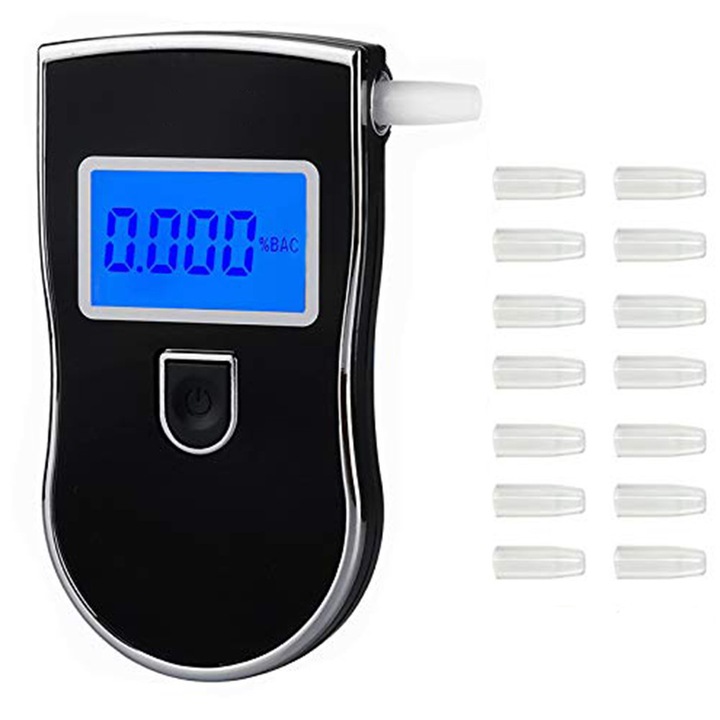 Tester alcoolemie portabil precizie profesionala 15 mustiucuri