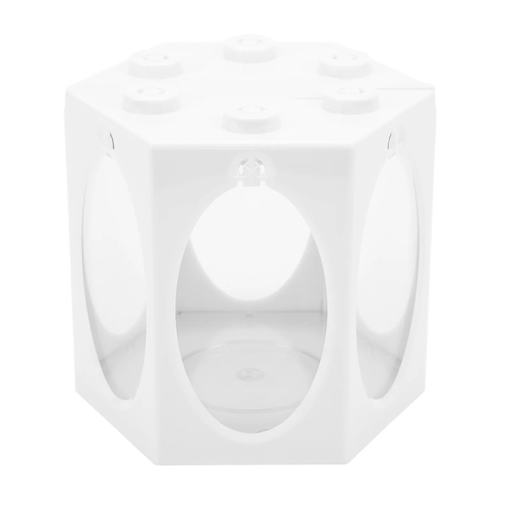 Acvariu hexagonal mini, plastic, 12x10.5x11cm, transparent