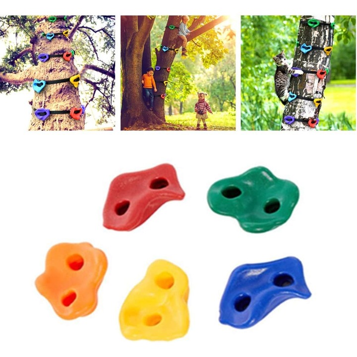 Set 6 pietre de catarat cu 6 chingi, multicolor, 26x16x18cm