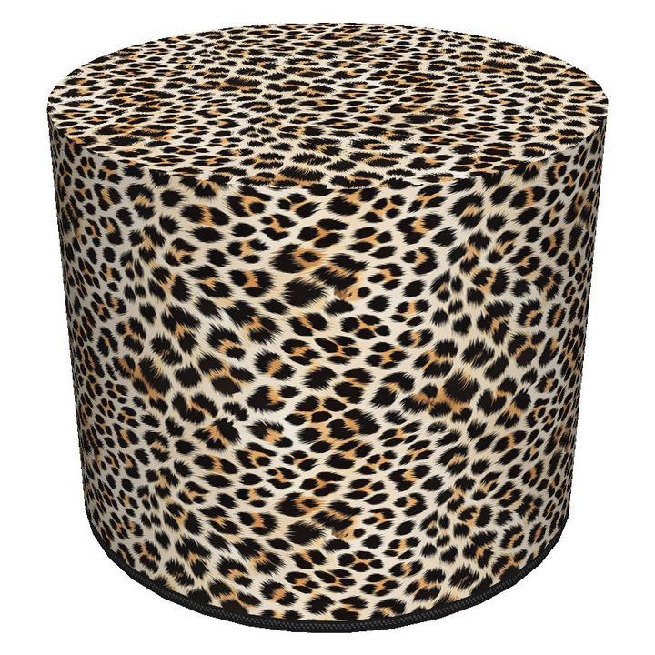 Bertoni Codura puff, vízálló, világos leopárdmintás, 40x40cm