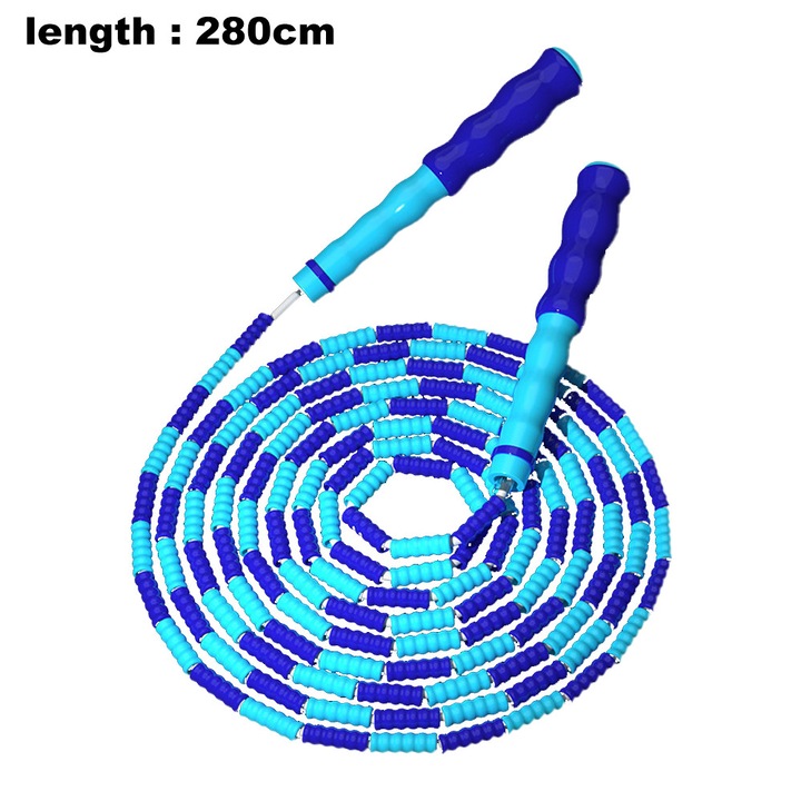 Gyöngyös ugrókötél, kék, állítható, 3m
