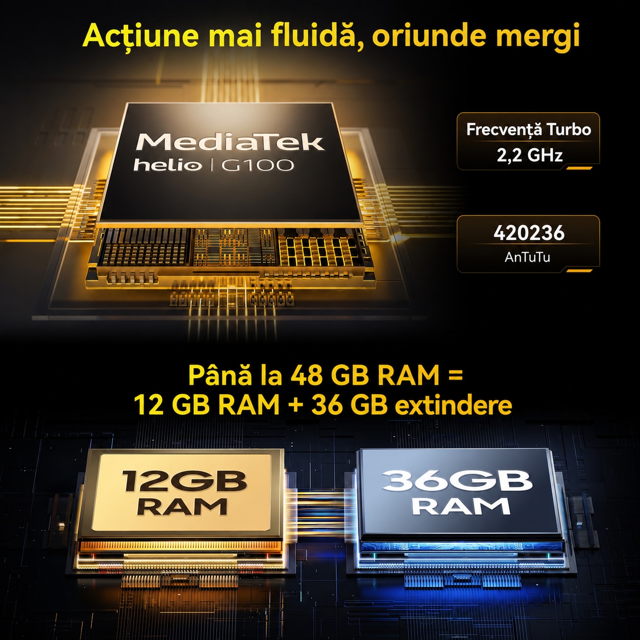 Telefon mobil Blackview Rock, 6.78", 48GB RAM, 256GB, 20000mAh, Dual SIM, Negru