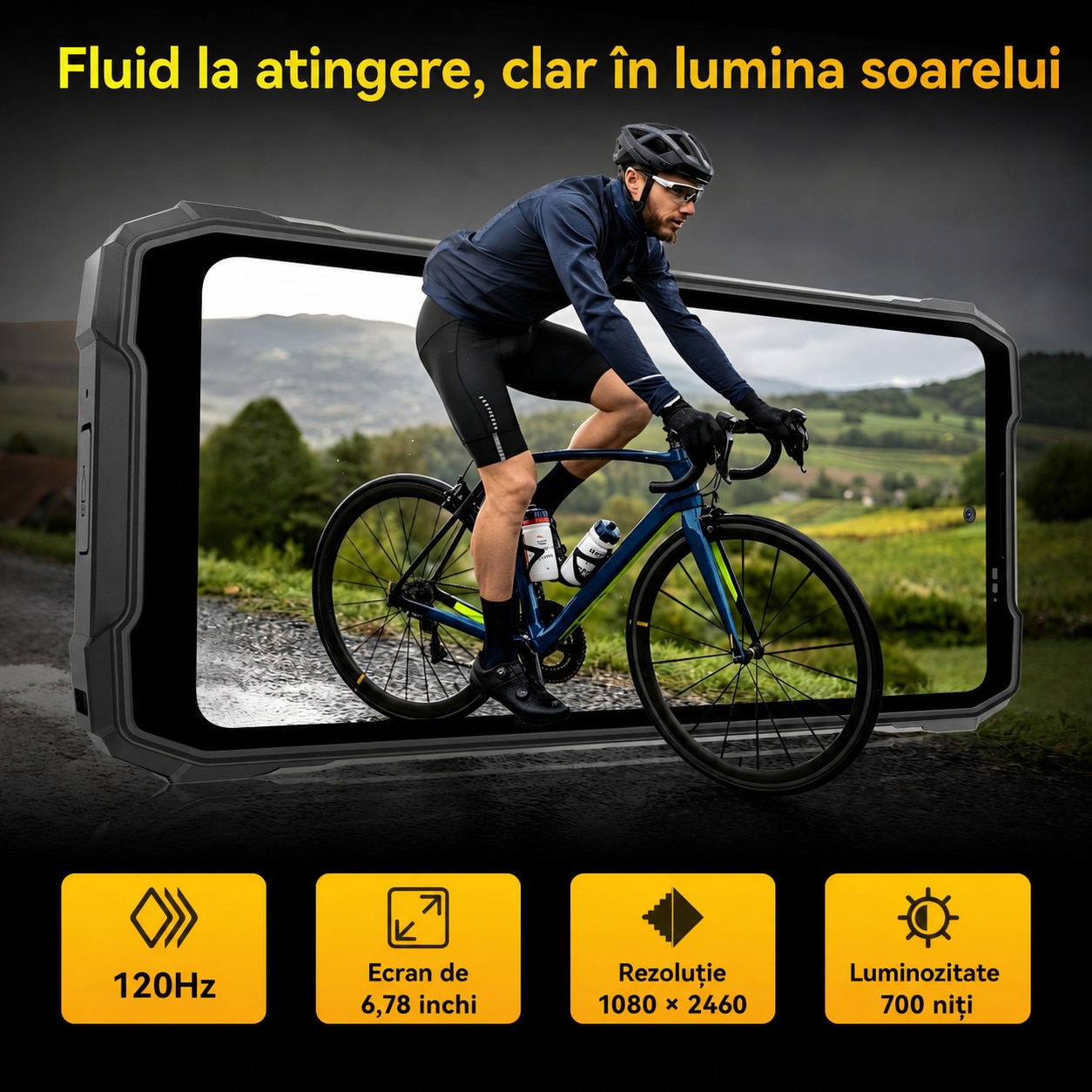 Telefon mobil Blackview Rock, 6.78", 48GB RAM, 256GB, 20000mAh, Dual SIM, Negru