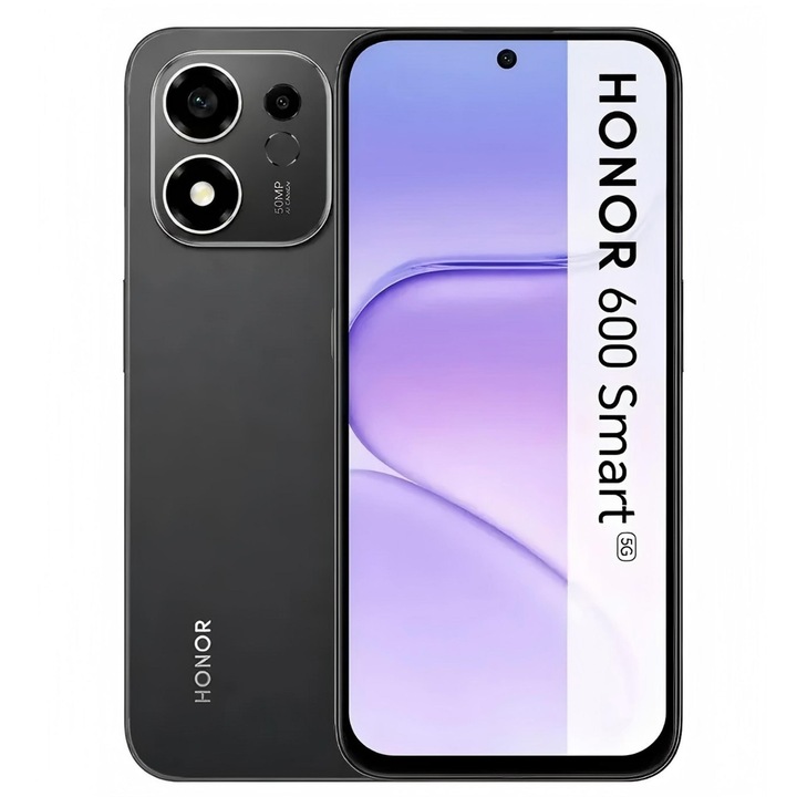 Telefon mobil Honor 600 Smart, 4GB RAM, 128GB, 5G, Velvet Black