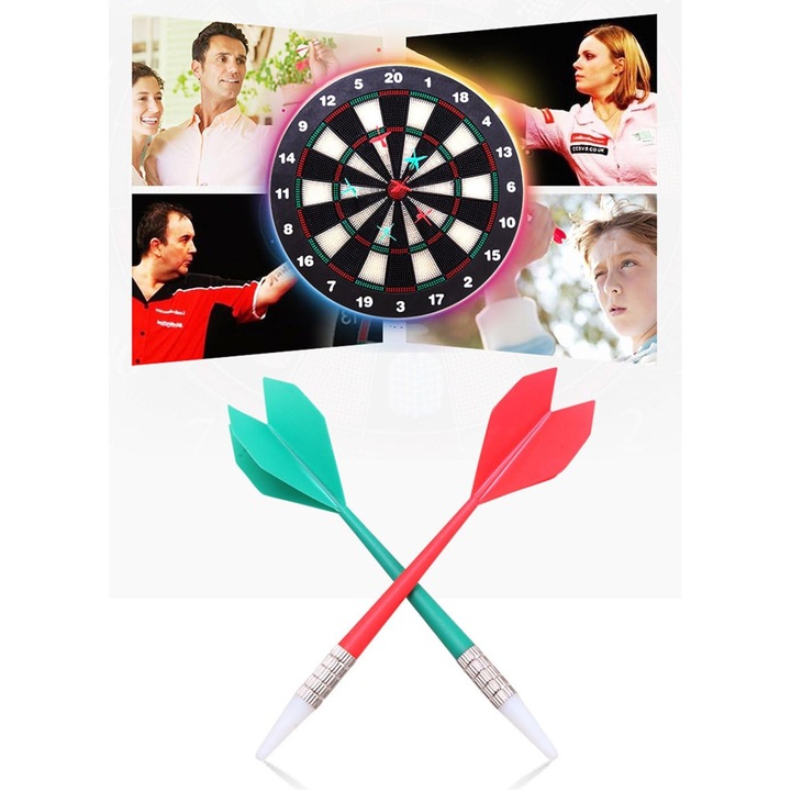 Darts szett puha hegyekkel, 6 darabos, gyerekeknek, biztonságos, szórakoztató